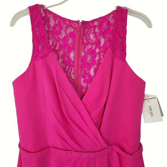 David's Bridal Women's NWT 12 Dress Short Sleeveless Formal Wedding Prom Fuchsia - Picture 8 of 11
